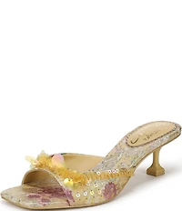 Circus NY by Sam Edelman Juliana Floral Sequin Ornamented Dress Slide Sandals