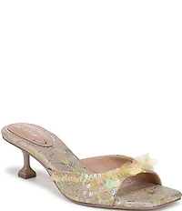 Circus NY by Sam Edelman Juliana Floral Satin Sequin Ornamented Dress Slide Sandals