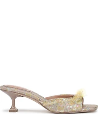 Circus NY by Sam Edelman Juliana Floral Satin Sequin Ornamented Dress Slide Sandals