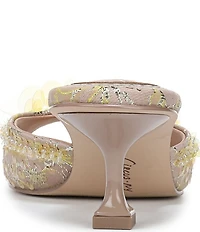 Circus NY by Sam Edelman Juliana Floral Satin Sequin Ornamented Dress Slide Sandals