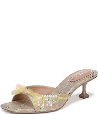 Circus NY by Sam Edelman Juliana Floral Satin Sequin Ornamented Dress Slide Sandals