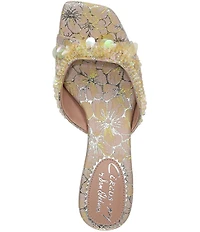 Circus NY by Sam Edelman Juliana Floral Satin Sequin Ornamented Dress Slide Sandals