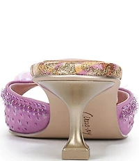 Circus NY by Sam Edelman Juliana Printed Satin Sequin Ornamented Dress Slide Sandals