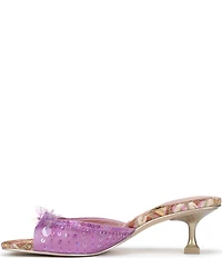 Circus NY by Sam Edelman Juliana Printed Satin Sequin Ornamented Dress Slide Sandals