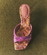 Circus NY by Sam Edelman Juliana Printed Satin Sequin Ornamented Dress Slide Sandals