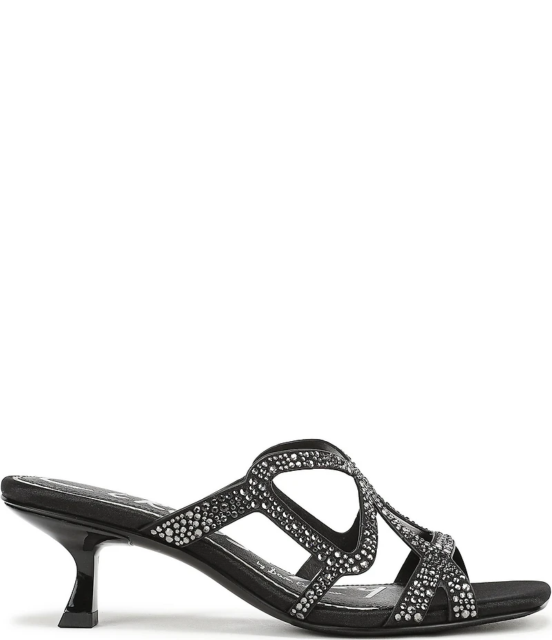 Circus NY by Sam Edelman Justine Rhinestone Satin Strappy Dress Slide Sandals