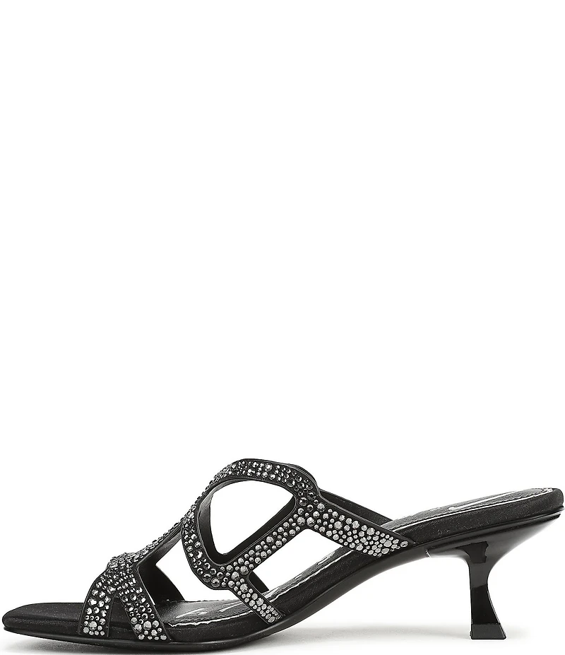 Circus NY by Sam Edelman Justine Rhinestone Satin Strappy Dress Slide Sandals