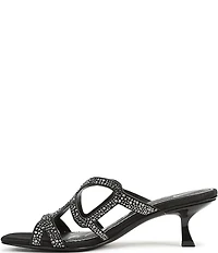 Circus NY by Sam Edelman Justine Rhinestone Satin Strappy Dress Slide Sandals