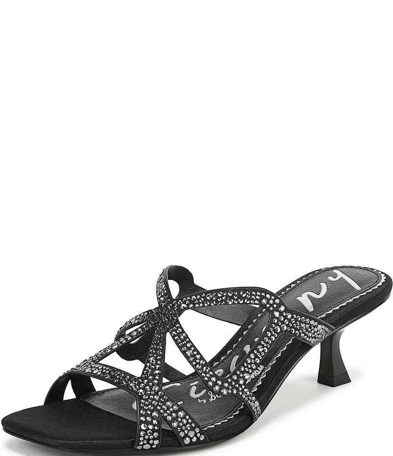 Circus NY by Sam Edelman Justine Rhinestone Satin Strappy Dress Slide Sandals