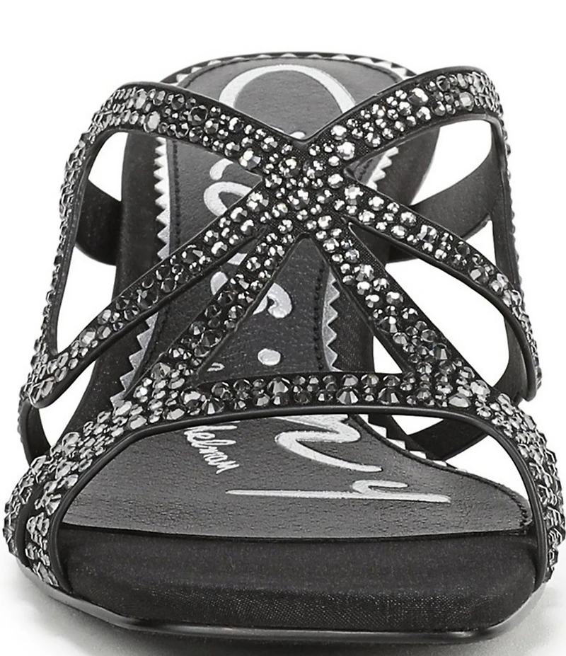 Circus NY by Sam Edelman Justine Rhinestone Satin Strappy Dress Slide Sandals