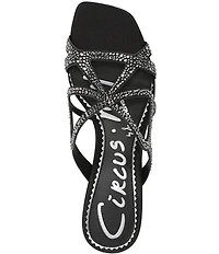 Circus NY by Sam Edelman Justine Rhinestone Satin Strappy Dress Slide Sandals