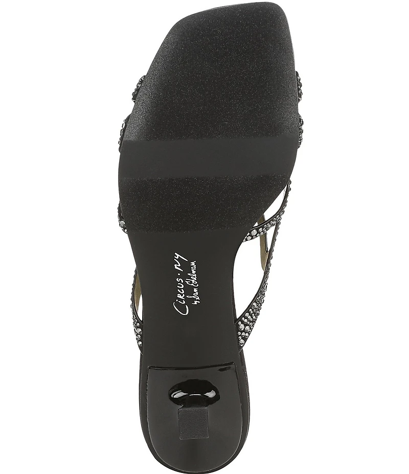 Circus NY by Sam Edelman Justine Rhinestone Satin Strappy Dress Slide Sandals