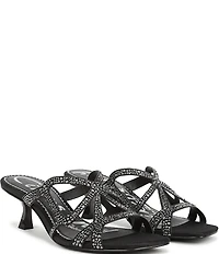 Circus NY by Sam Edelman Justine Rhinestone Satin Strappy Dress Slide Sandals