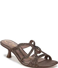 Circus NY by Sam Edelman Justine Rhinestone Satin Strappy Dress Slide Sandals