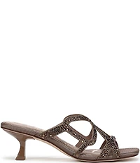 Circus NY by Sam Edelman Justine Rhinestone Satin Strappy Dress Slide Sandals