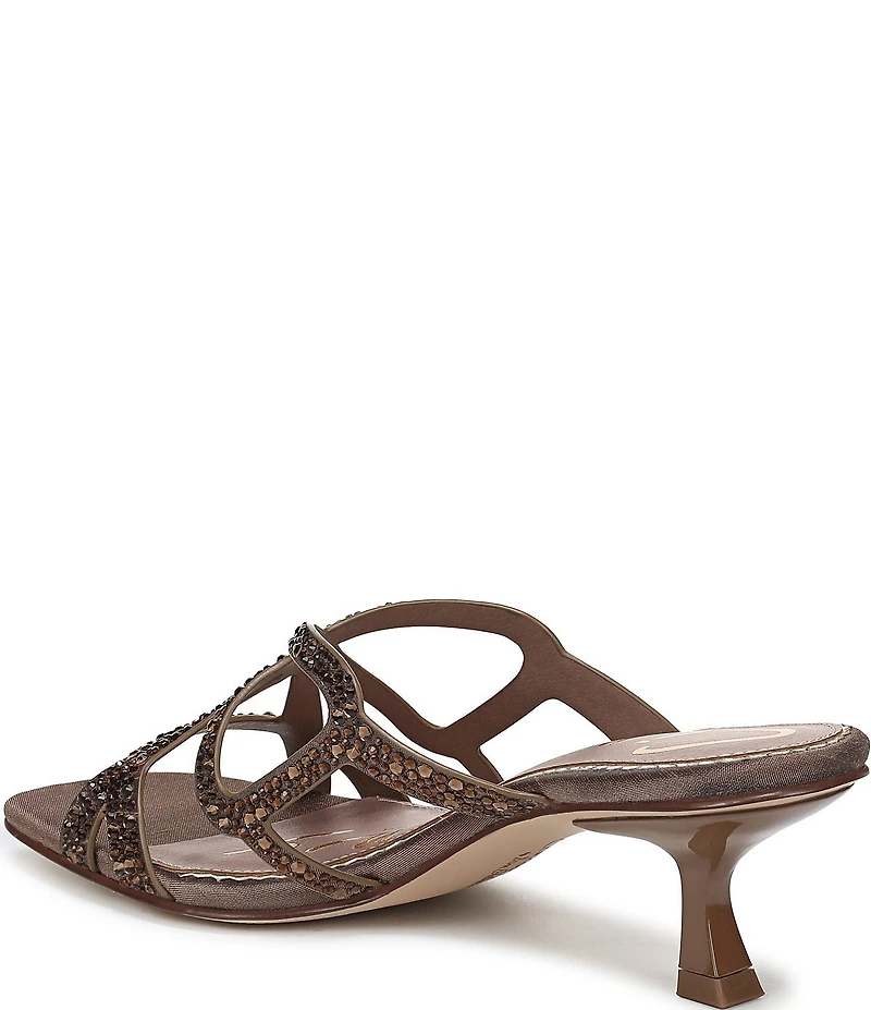 Circus NY by Sam Edelman Justine Rhinestone Satin Strappy Dress Slide Sandals