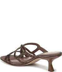 Circus NY by Sam Edelman Justine Rhinestone Satin Strappy Dress Slide Sandals