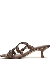 Circus NY by Sam Edelman Justine Rhinestone Satin Strappy Dress Slide Sandals