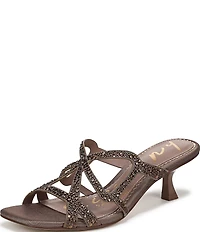 Circus NY by Sam Edelman Justine Rhinestone Satin Strappy Dress Slide Sandals