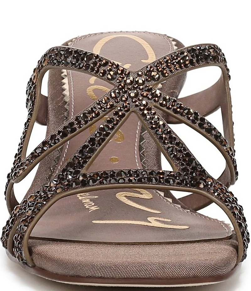 Circus NY by Sam Edelman Justine Rhinestone Satin Strappy Dress Slide Sandals