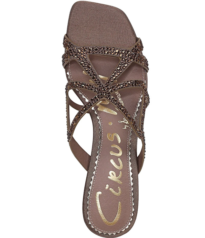 Circus NY by Sam Edelman Justine Rhinestone Satin Strappy Dress Slide Sandals