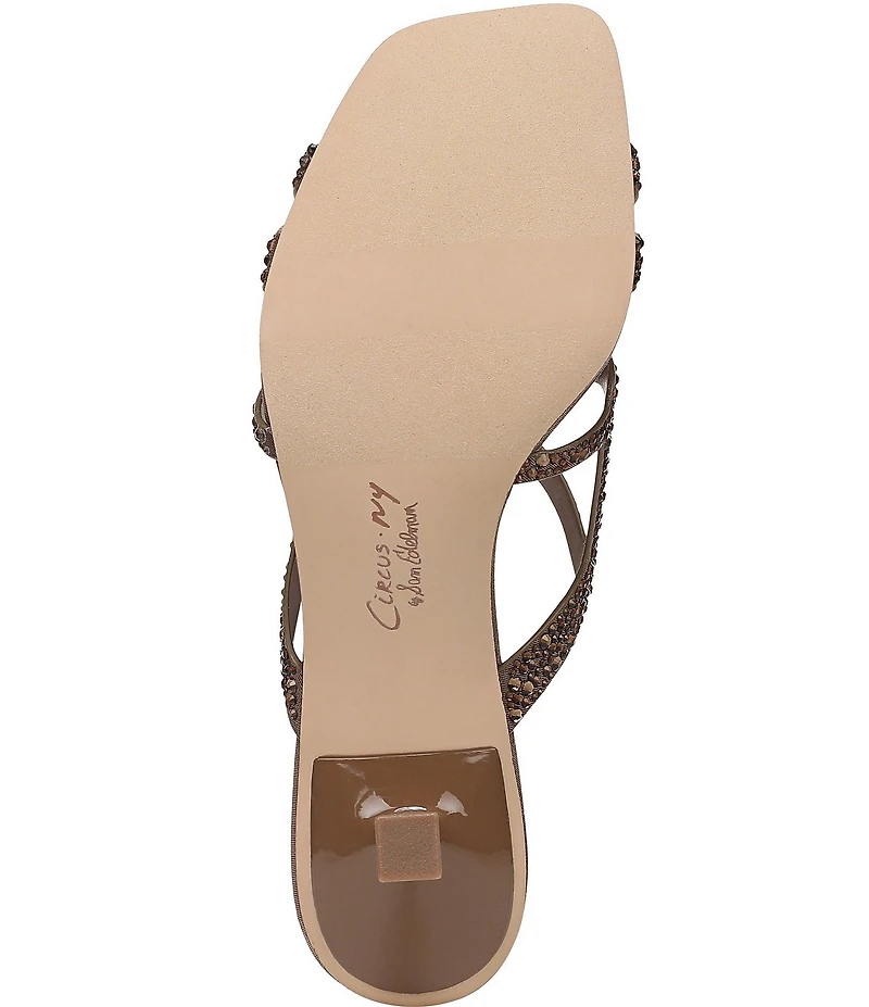 Circus NY by Sam Edelman Justine Rhinestone Satin Strappy Dress Slide Sandals