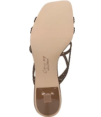 Circus NY by Sam Edelman Justine Rhinestone Satin Strappy Dress Slide Sandals