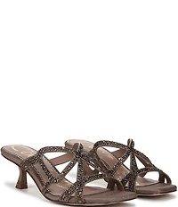 Circus NY by Sam Edelman Justine Rhinestone Satin Strappy Dress Slide Sandals