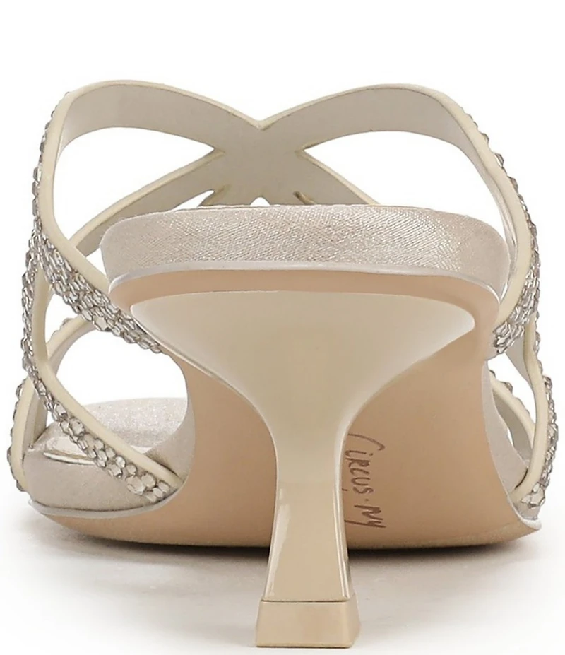 Circus NY by Sam Edelman Justine Rhinestone Satin Strappy Dress Slide Sandals