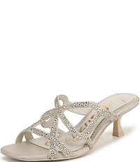 Circus NY by Sam Edelman Justine Rhinestone Satin Strappy Dress Slide Sandals