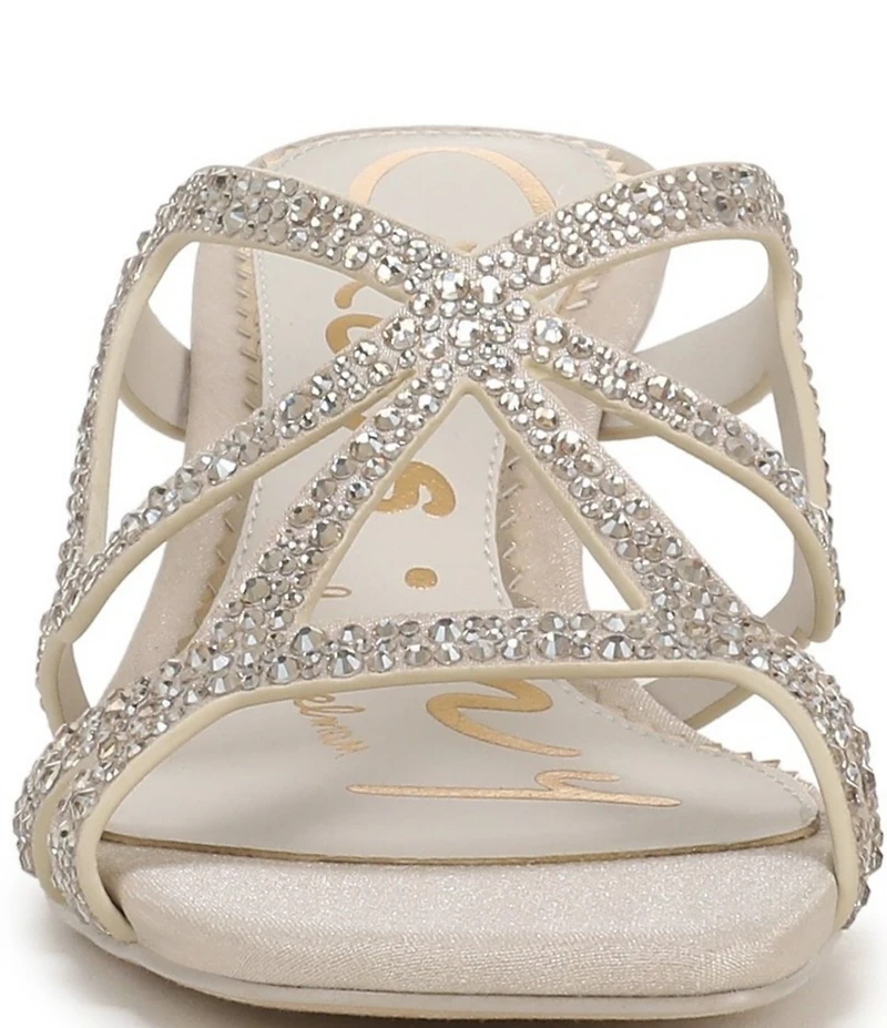 Circus NY by Sam Edelman Justine Rhinestone Satin Strappy Dress Slide Sandals