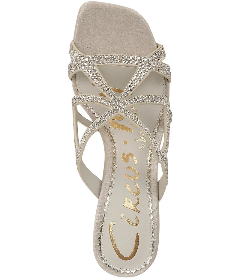 Circus NY by Sam Edelman Justine Rhinestone Satin Strappy Dress Slide Sandals