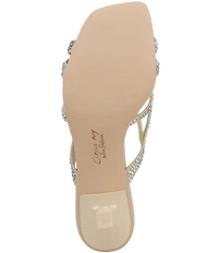 Circus NY by Sam Edelman Justine Rhinestone Satin Strappy Dress Slide Sandals