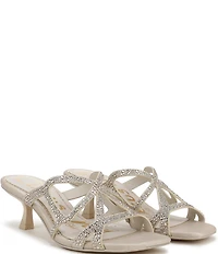 Circus NY by Sam Edelman Justine Rhinestone Satin Strappy Dress Slide Sandals