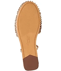 Circus NY by Sam Edelman Kassie Metallic Woven Beaded Ankle Strap Flat Sandals