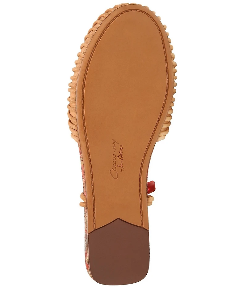 Circus NY by Sam Edelman Kassie Woven Suede Beaded Ankle Strap Flat Sandals