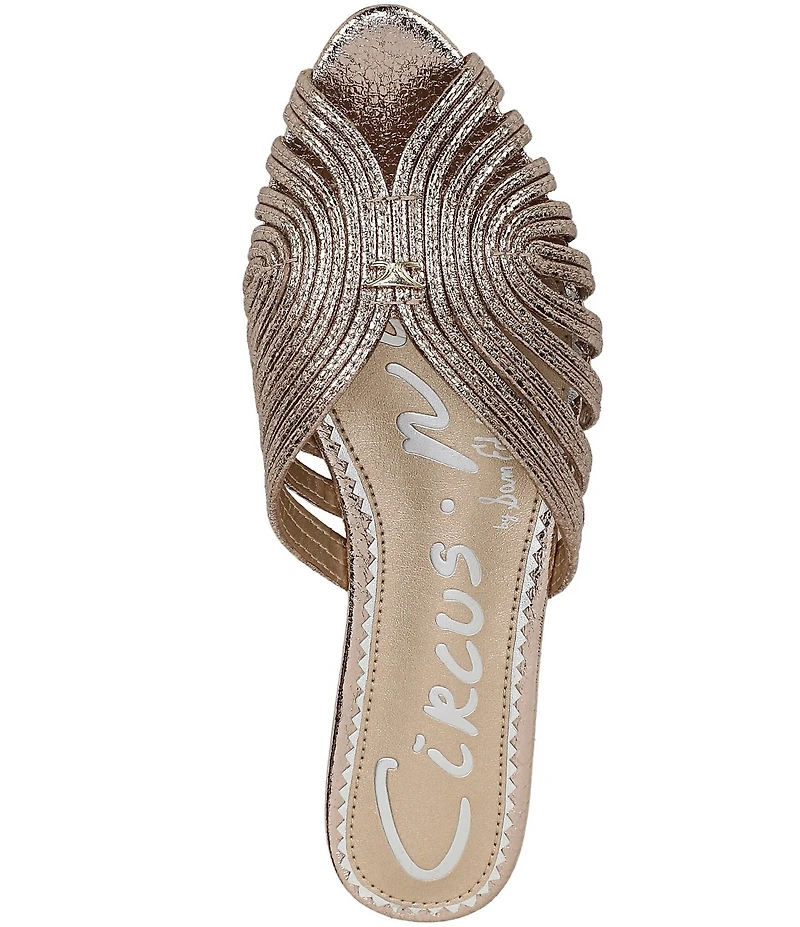 Circus NY by Sam Edelman Kathleen Crushed Metallic Strappy Mules