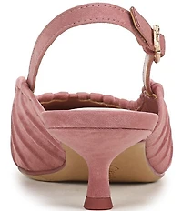 Circus NY by Sam Edelman Katia Ruched Suede Slingback Kitten Heel Pumps