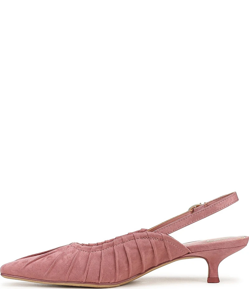 Circus NY by Sam Edelman Katia Ruched Suede Slingback Kitten Heel Pumps