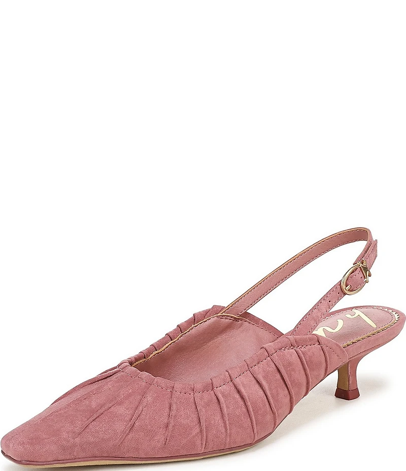 Circus NY by Sam Edelman Katia Ruched Suede Slingback Kitten Heel Pumps