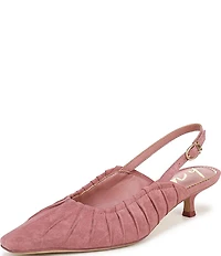 Circus NY by Sam Edelman Katia Ruched Suede Slingback Kitten Heel Pumps