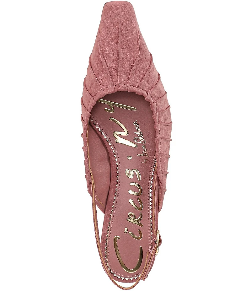 Circus NY by Sam Edelman Katia Ruched Suede Slingback Kitten Heel Pumps