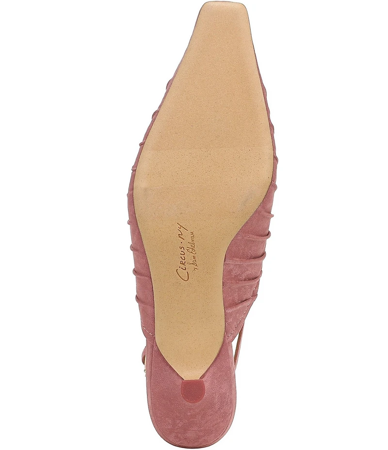Circus NY by Sam Edelman Katia Ruched Suede Slingback Kitten Heel Pumps