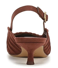 Circus NY by Sam Edelman Katia Ruched Suede Slingback Kitten Heel Pumps