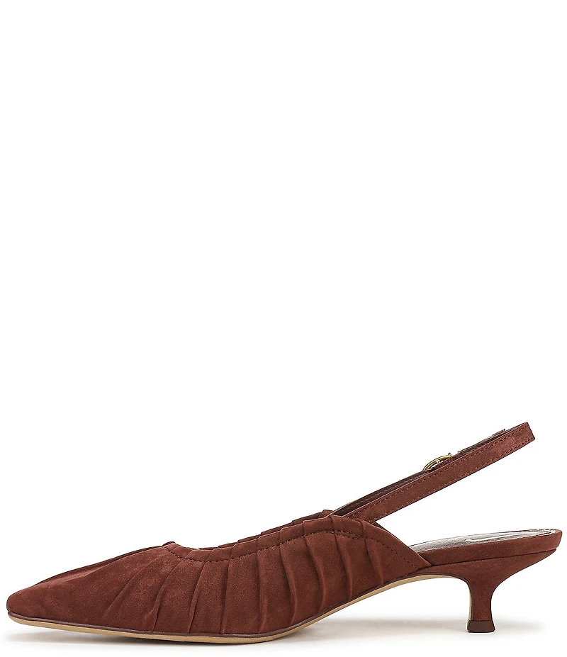 Circus NY by Sam Edelman Katia Ruched Suede Slingback Kitten Heel Pumps