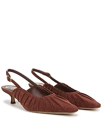 Circus NY by Sam Edelman Katia Ruched Suede Slingback Kitten Heel Pumps