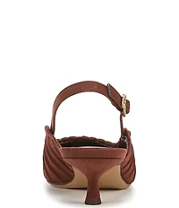 Circus NY by Sam Edelman Katia Ruched Suede Slingback Kitten Heel Pumps