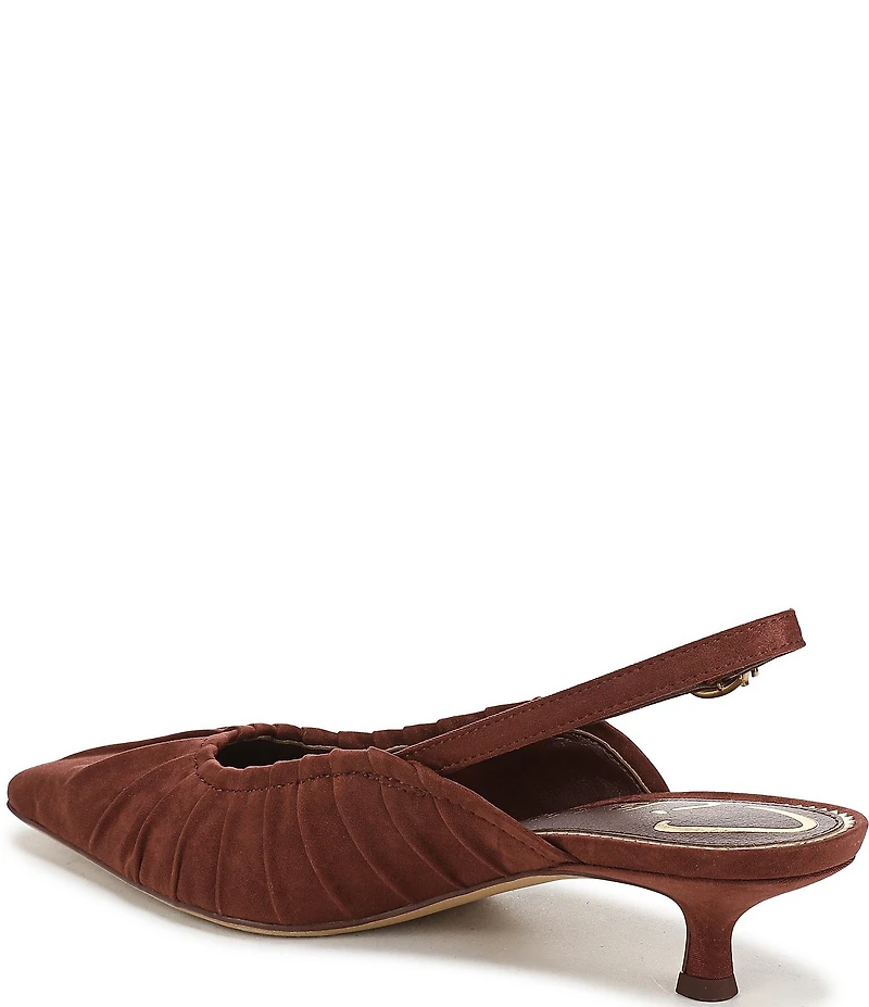 Circus NY by Sam Edelman Katia Ruched Suede Slingback Kitten Heel Pumps