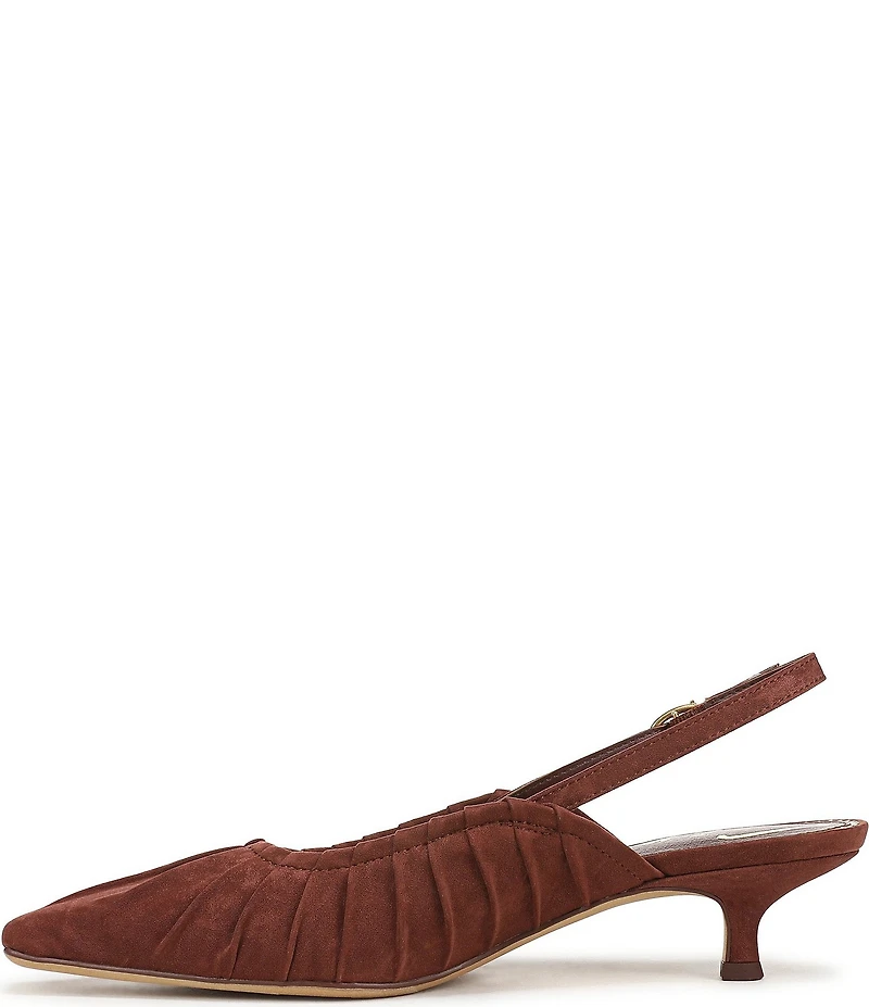 Circus NY by Sam Edelman Katia Ruched Suede Slingback Kitten Heel Pumps