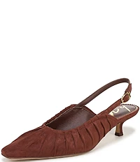Circus NY by Sam Edelman Katia Ruched Suede Slingback Kitten Heel Pumps